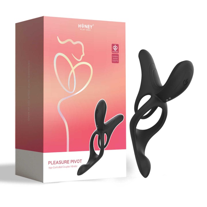 PLEASURE PIVOT Vibromasseur pour couples contrôlé par application - Noir - Oralove