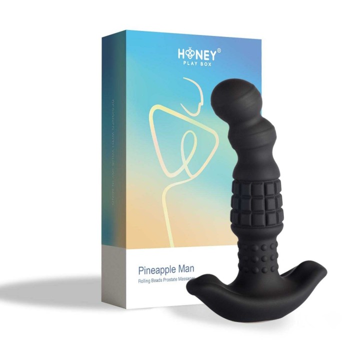 Pineapple Man - Masseur prostatique vibrant à billes roulantes - Noir - Oralove