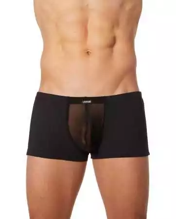Black boxer shorts finely cut out and transparent - LM905-67BLK
