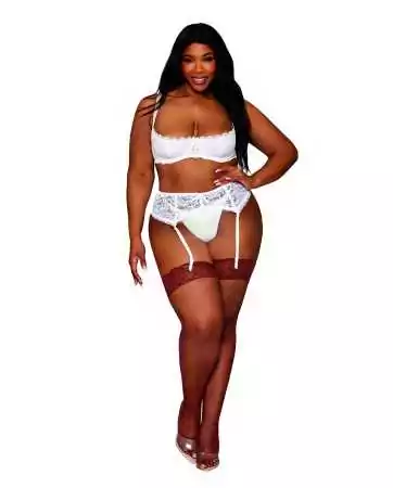 Bra, large size, Half-cup underwired in white lace - DG13252XWHT
