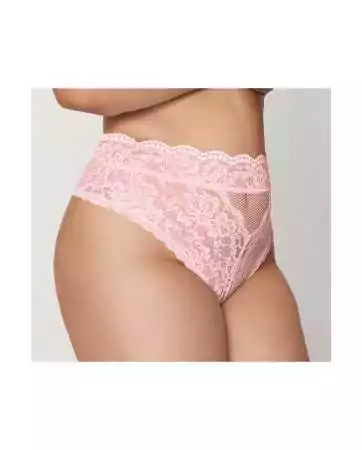 Large size high waist pink lace thong - DG1477XPNK