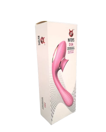 2 in 1 Clitoris Stimulator with Tongue and Vibrator for G-Spot Flexible USB Pink DISA - WS-NV025PNK