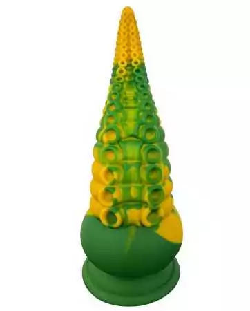 Suction cup dildo Kraken tentacle 21 cm green and yellow - WS-NV101A