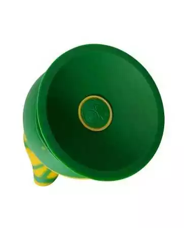 Saugnapf-Dildo mit vibrierenden Kraken-Tentakeln 21 cm grün und gelb USB - WS-NV101