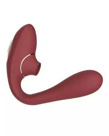 2-in-1 clitoris stimulator with membrane and G-spot vibrator USB bordeaux flexible DINA - WS-NV017WIN
