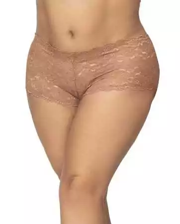 Large lace shorty in taupe - MAL90TAUP