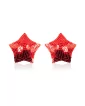 Ein Paar selbstklebende Nippelabdeckungen Stern Glitter Sequin Rot - NP-2020