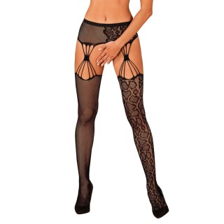 S821 Bas jarretelles - Noir - Oralove