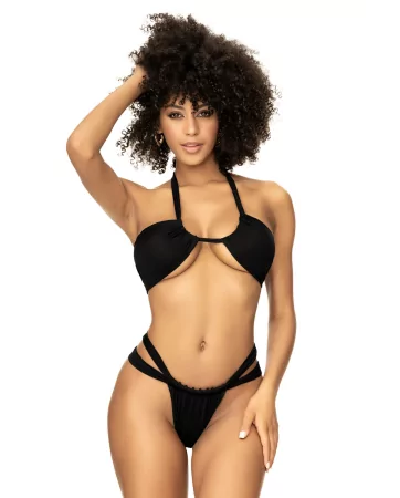 Maillot de bain 2 pièces noir, multipositionnable - MAL67069BLK