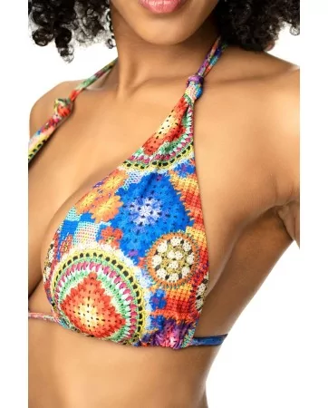 Maillot de bain 2 pièces imprimé crochet - MAL67048CCPT