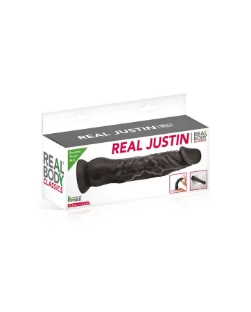 Gode réaliste 21 cm noir - Real Justin