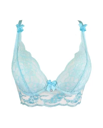 Blue lace bra V-10121 - Axami