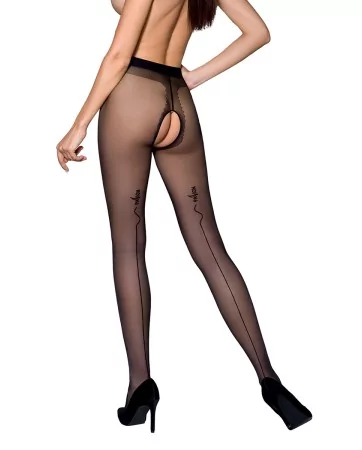 TI010 20 denier open tights - black