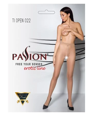 Collants ouverts couture TI022 - beige