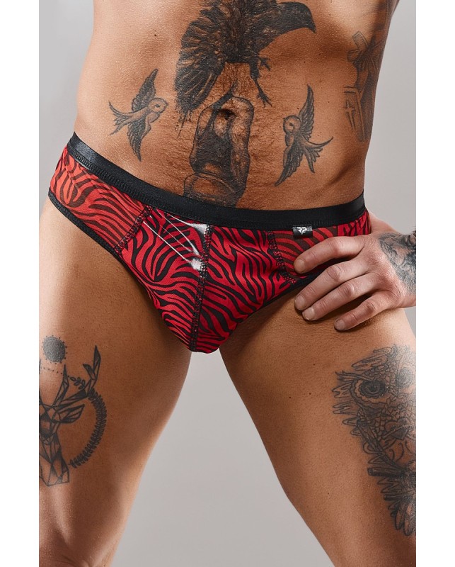 Red and black zebra Brazilian briefs - Regnes