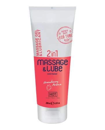 Lubrifiant et massage 2 en 1 fraise - HOT