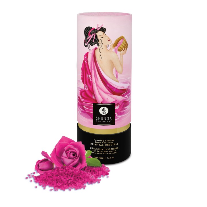 Sel de bain moussant - Cristaux d'orient - Aphrodisia rose - Oralove