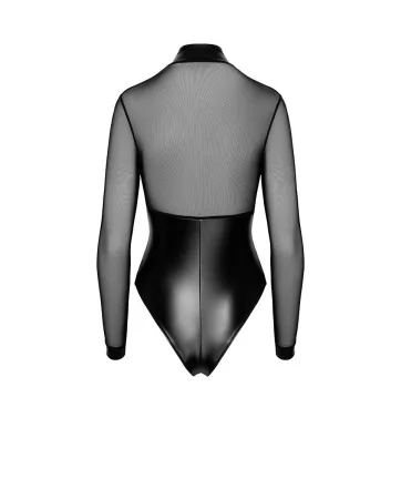 Body Edge zippé avec anneaux F321 wetlook et tulle