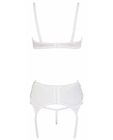 Ensemble lingerie 3 pièces ouvert blanc - Cottelli Lingerie