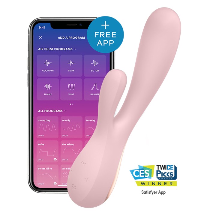 Vibromasseur connecté Satisfyer Mono Flex - Rose - Oralove