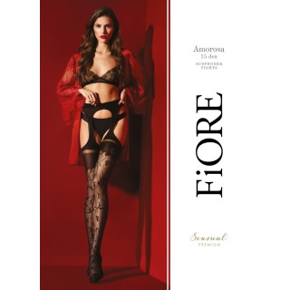Amorosa Bas Jarretelles 30 DEN - Noir - Qualité premium - Oralove