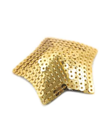 Pair of adhesive nipple covers star glitter gold sequin - NP-2016