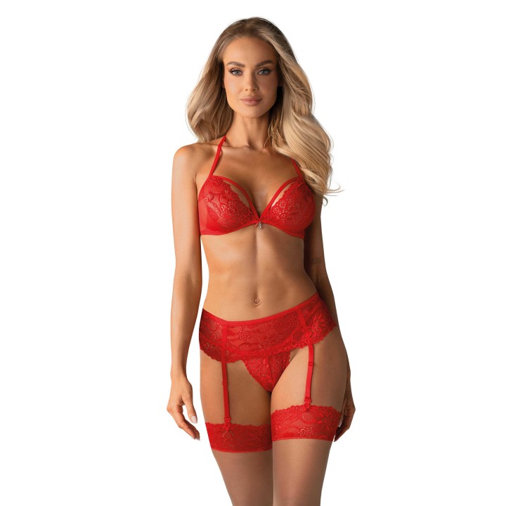 838-SEG-3 Ensemble 3 pcs - Rouge - Oralove