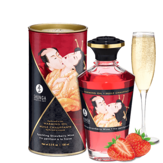Huile chauffante aphrodisiaque - Vin pétillant à la fraise 100ml - Oralove