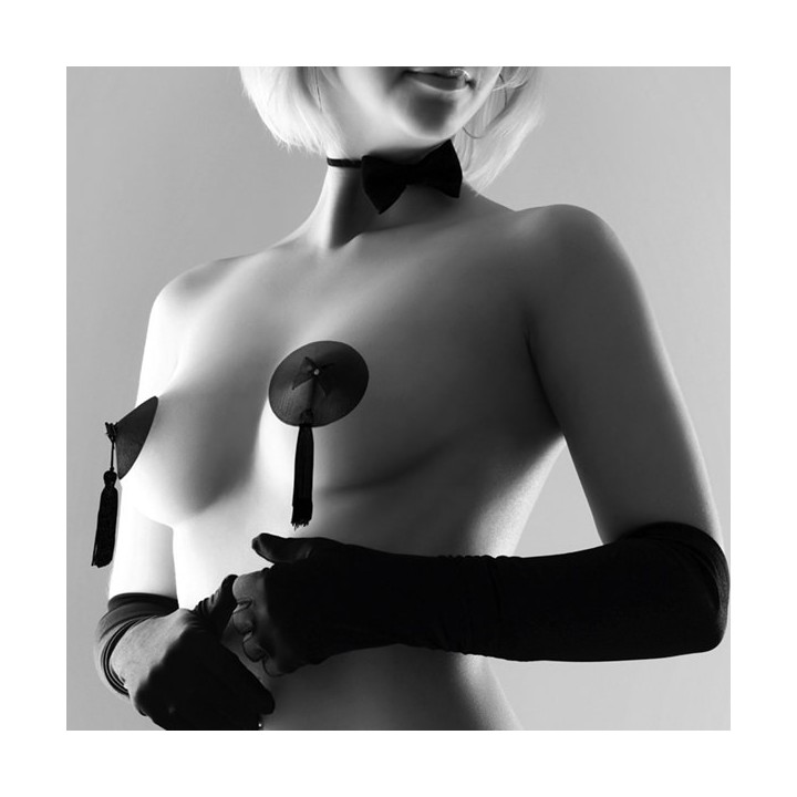 Cache-tétons Burlesque - Noir - Oralove