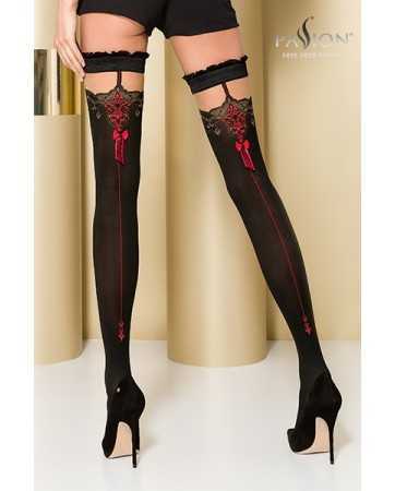 Thigh-high stockings ST100 Black and Red12431oralove