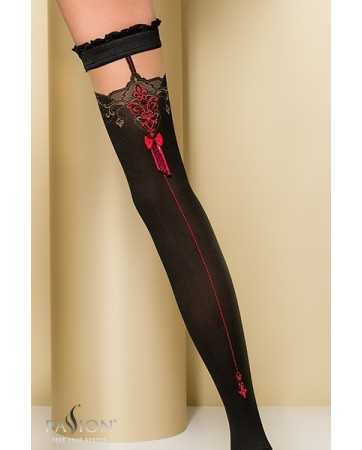 Thigh-high stockings ST100 Black and Red12431oralove