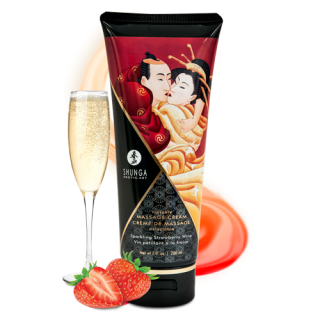Crème de Massage délectable - Vin pétillant à la fraise - Oralove