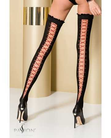 Thigh-high stockings ST101 Black and Red12433oralove