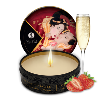Mini bougie de massage - Vin pétillant à la fraise - Oralove