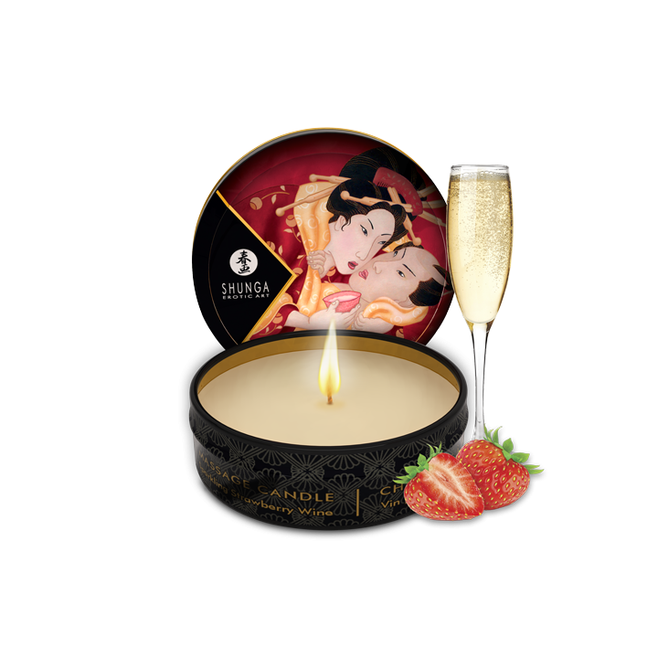 Mini bougie de massage - Vin pétillant à la fraise - Oralove