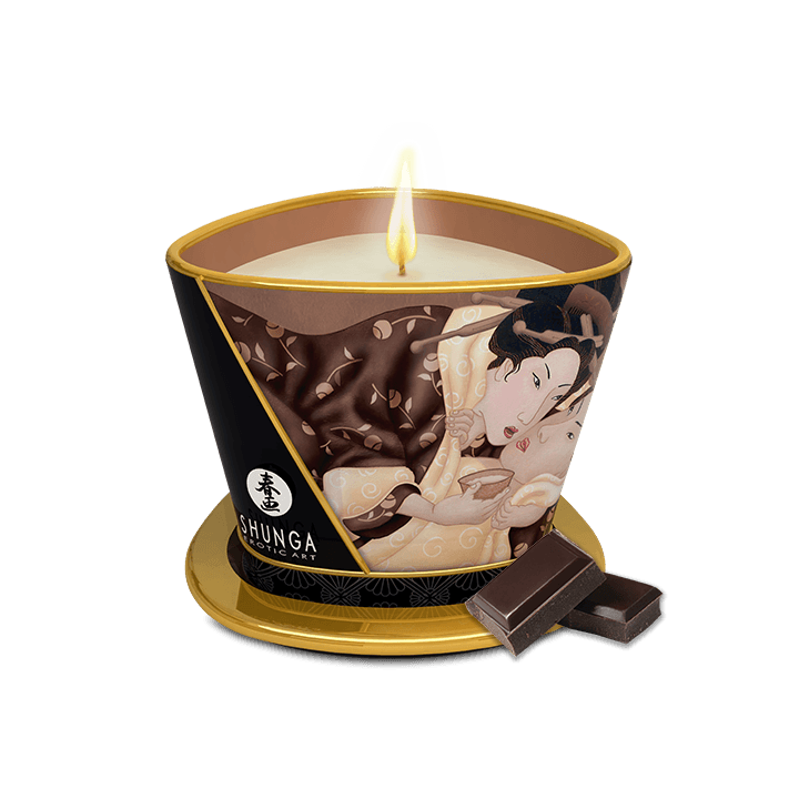 Bougie de massage lueur et caresses - Excitation Chocolat enivrant - Oralove