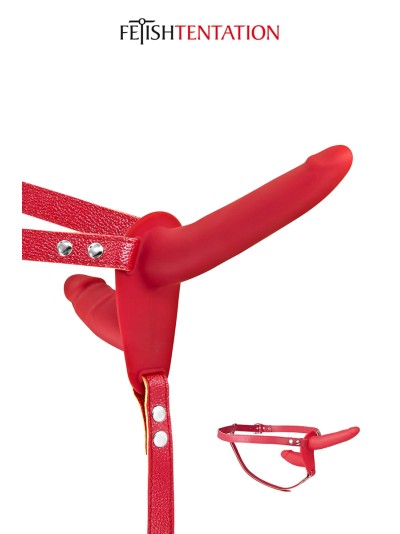 Double gode ceinture rouge - Fetish Tentation