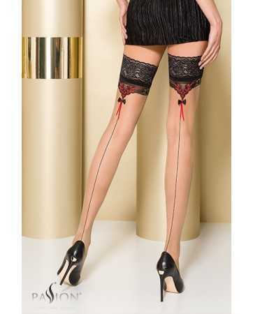 Thigh-high stockings ST105 Beige and red12440oralove