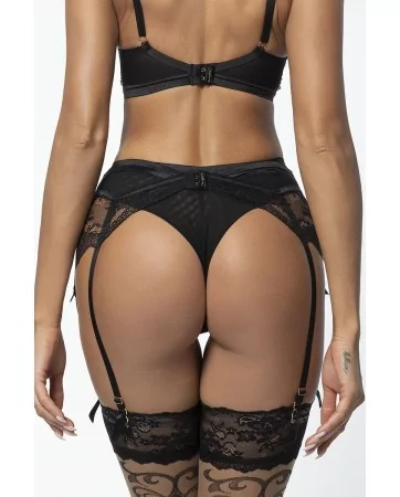 String tulle et dentelle noir V-10718 - Axami