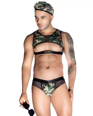 Tenue militaire sexy 4 pièces - J Lingerie