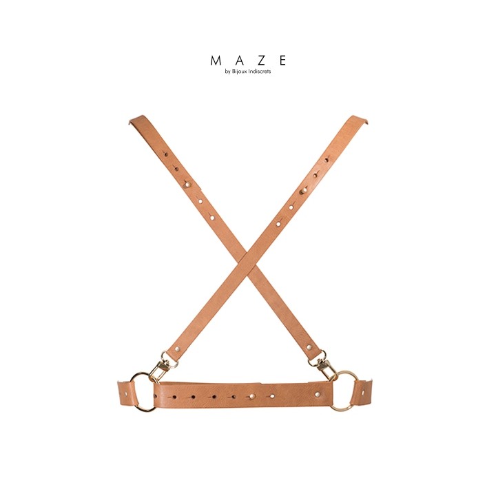Harnais X marron - Maze - Oralove