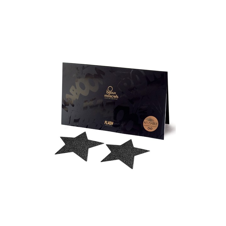 Bijoux de seins Flash Etoile Noir - Oralove