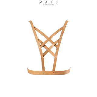 Harnais décolleté croisé marron - Maze - Oralove