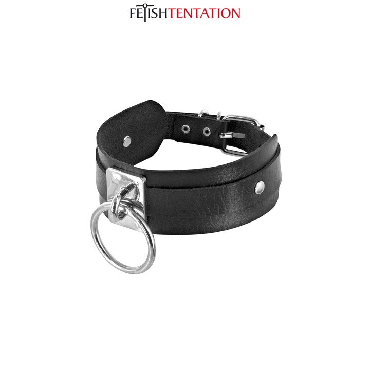 Collier BDSM large avec anneau - Fetish Tentation - Oralove