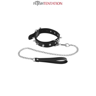 Collier à pointes & laisse - Fetish Tentation - Oralove