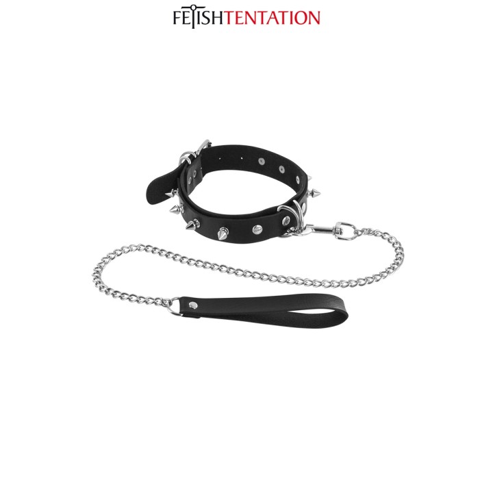 Collier à pointes & laisse - Fetish Tentation - Oralove