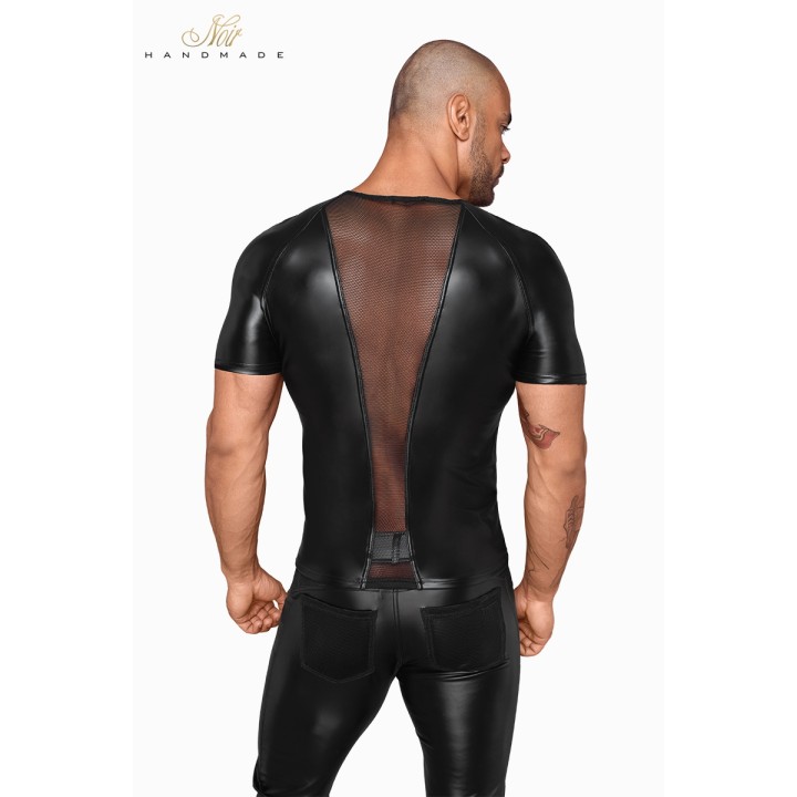 T-shirt wetlook et filet H056 - Oralove