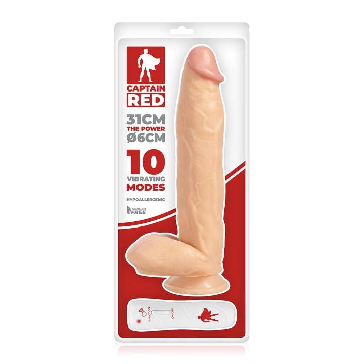 Vibro XXL The Power 31 x 6 cm - Captain Red - Oralove