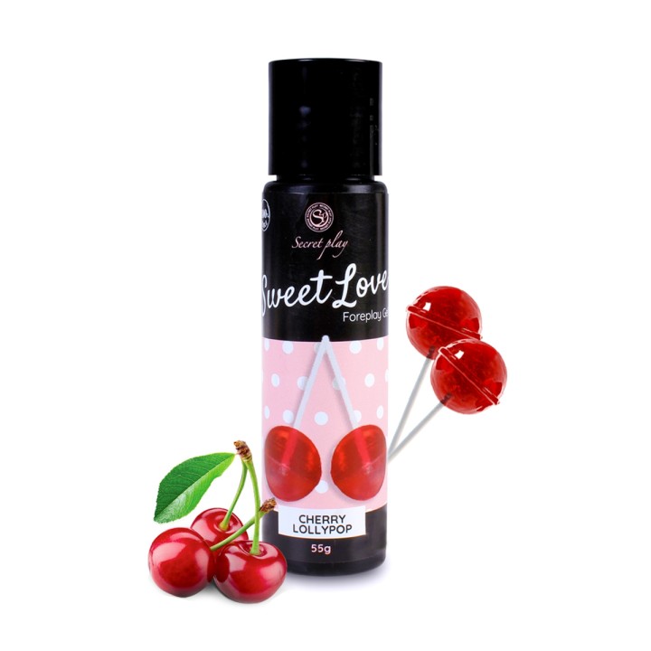 Lubrifiant comestible sucette à la cerise - 60 ml - Oralove