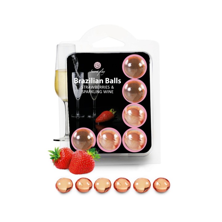 6 Brazilian Balls - fraise & champagne - Oralove